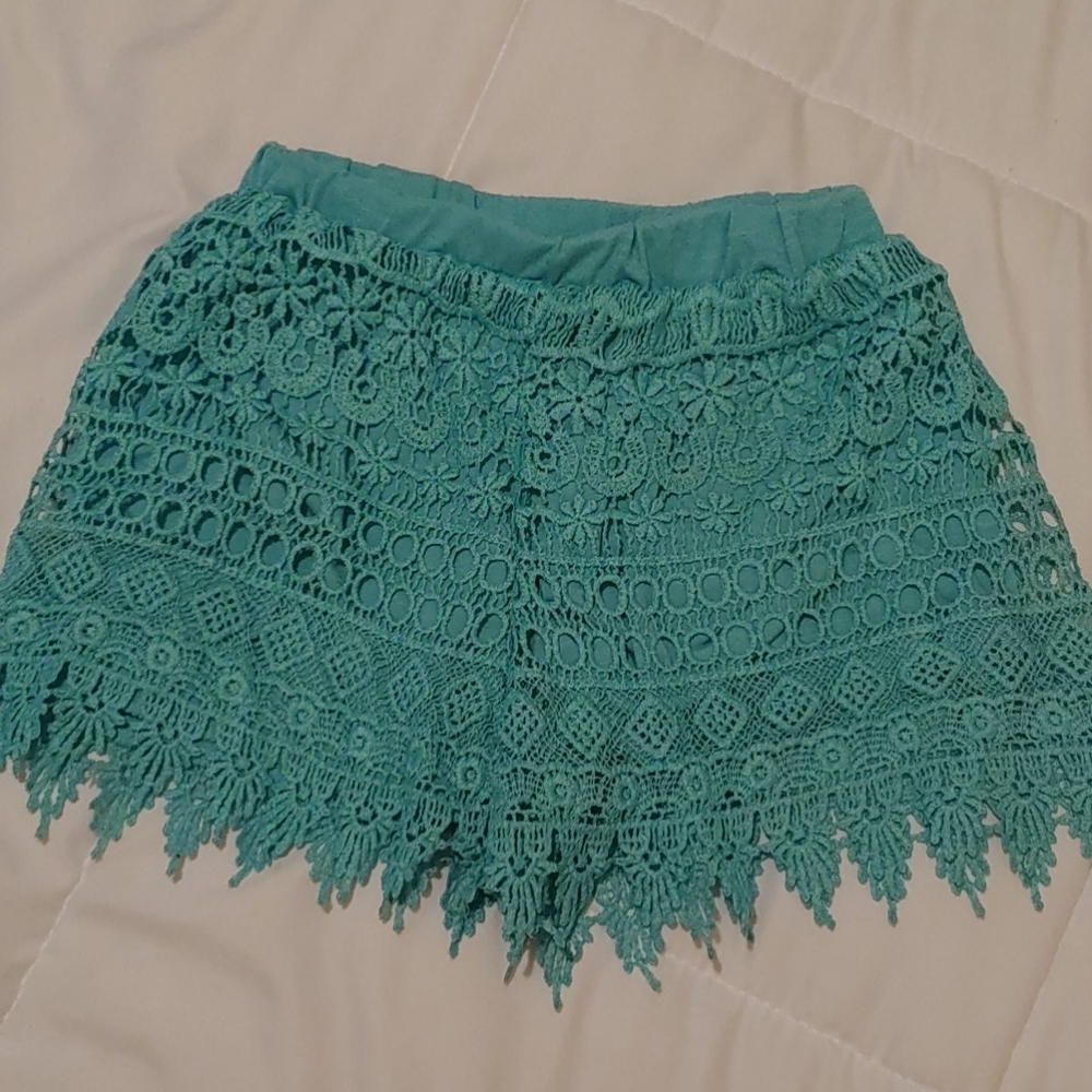 Crochet Mint Green Shorts
